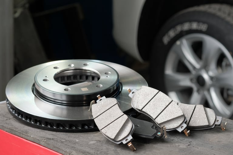 Brake disc and brake pads